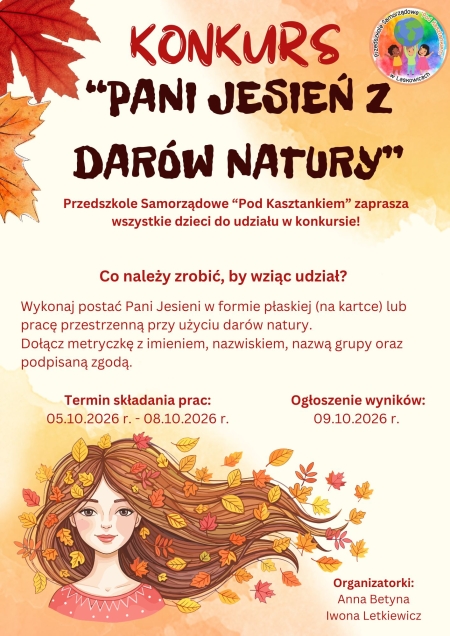 KONKURS ''PANI JESIEŃ Z DARÓW NATURY''